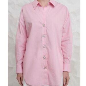 NWT English Factory Oversized Collared Shirt Pink Size Large
